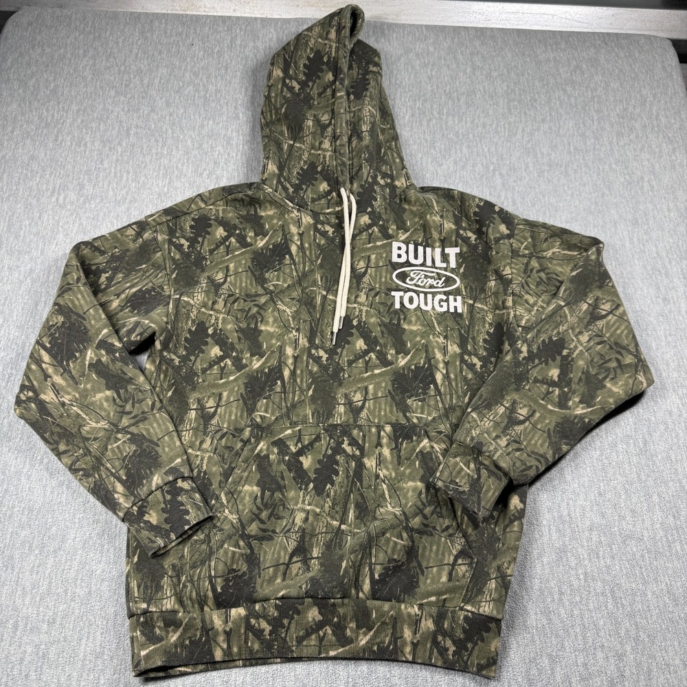 Ford Hoodie Men Small Camo Real Tree Built Ford Tough Licensed Graphic Sweatshir
